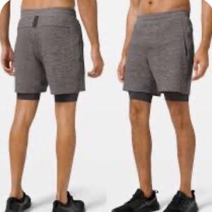 Lululemon Men’s Gray T.H.E Active Lined Shorts Size Large
